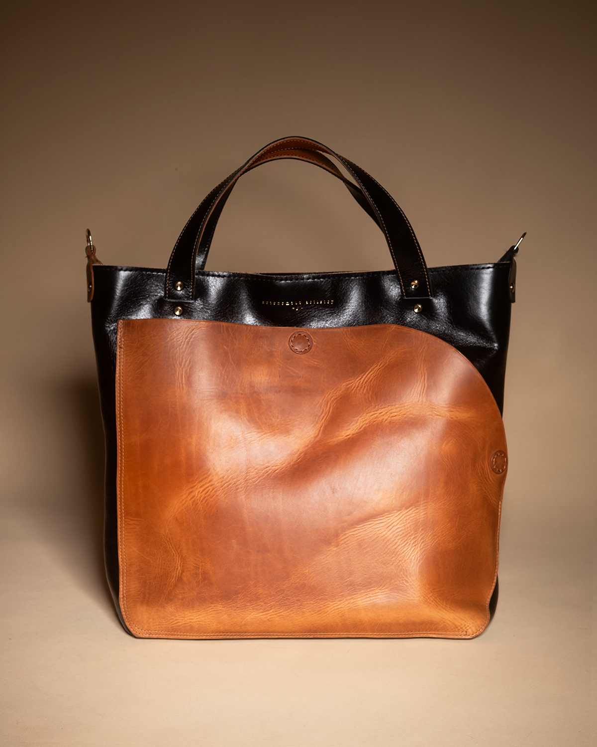 "Courtside" tennis tote black and tan