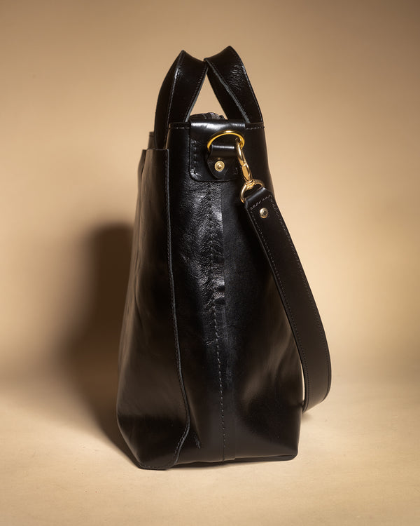 "Lithium" Gloss black tote