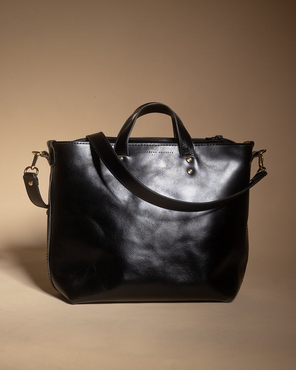 "Lithium" Gloss black tote
